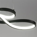 Modern LED Wave Design Sputnik Semi Flush Mount Chandelier Metal Silica Gel Ceiling Light