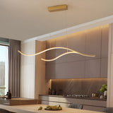 Modern LED Wave Pendant Light Linear Branch Island Chandelier for Kitchen and Dining