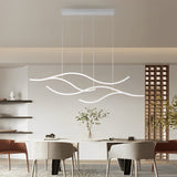 Modern LED Wave Pendant Light Linear Branch Island Chandelier for Kitchen and Dining