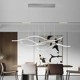 Modern LED Wave Pendant Light Linear Branch Island Chandelier for Kitchen and Dining