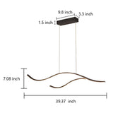 Modern LED Wave Pendant Light Linear Branch Island Chandelier for Kitchen and Dining