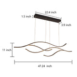 Modern LED Wave Pendant Light Linear Branch Island Chandelier for Kitchen and Dining