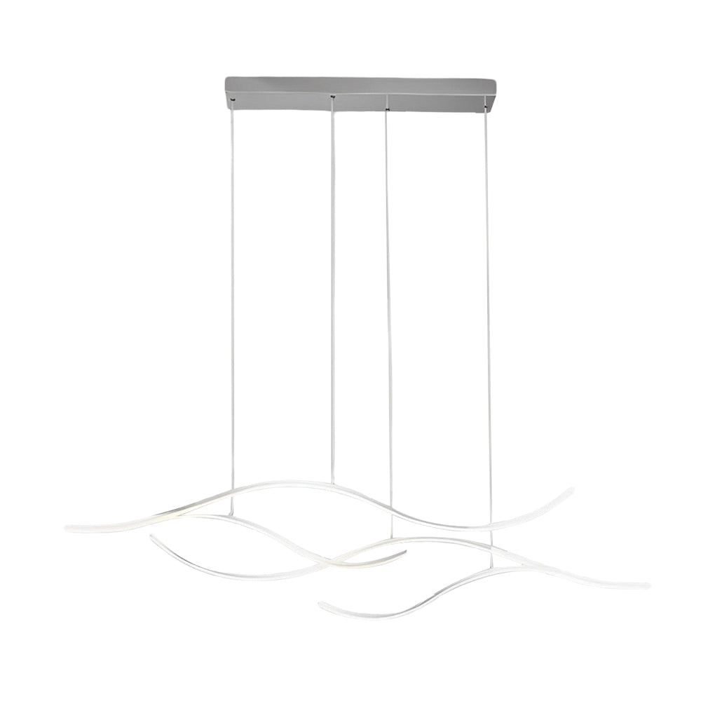 Modern LED Wave Pendant Light Linear Branch Island Chandelier for Kitchen and Dining