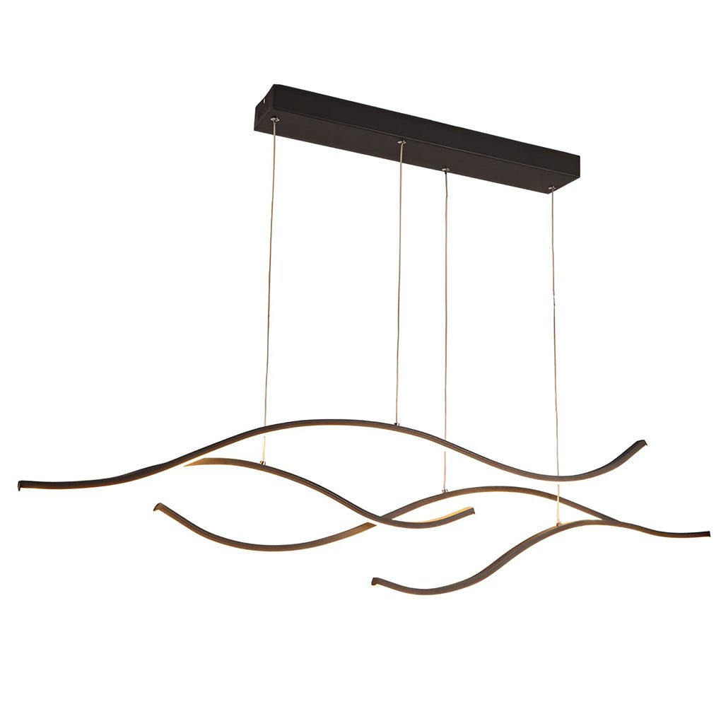Modern LED Wave Pendant Light Linear Branch Island Chandelier for Kitchen and Dining