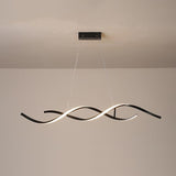Modern LED Wave Pendant Light Minimalist Hanging Ceiling Fixture for Dining Room and Kitchen