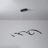 Modern LED Wave Pendant Light Minimalist Hanging Ceiling Fixture for Dining Room and Kitchen