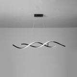 Modern LED Wave Pendant Light Minimalist Hanging Ceiling Fixture for Dining Room and Kitchen