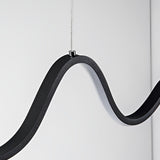 Modern LED Wave Pendant Light Nordic Linear Strip Chandelier for Dining Room Lighting