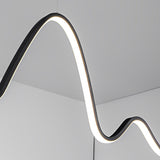 Modern LED Wave Pendant Light Nordic Linear Strip Chandelier for Dining Room Lighting