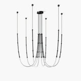 Modern Leda Geometric LED Chandelier with Flexible Necklace Design for Dining Room