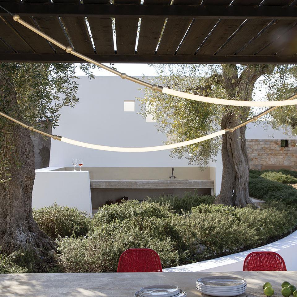Modern Leda Geometric LED Chandelier with Flexible Necklace Design for Dining Room