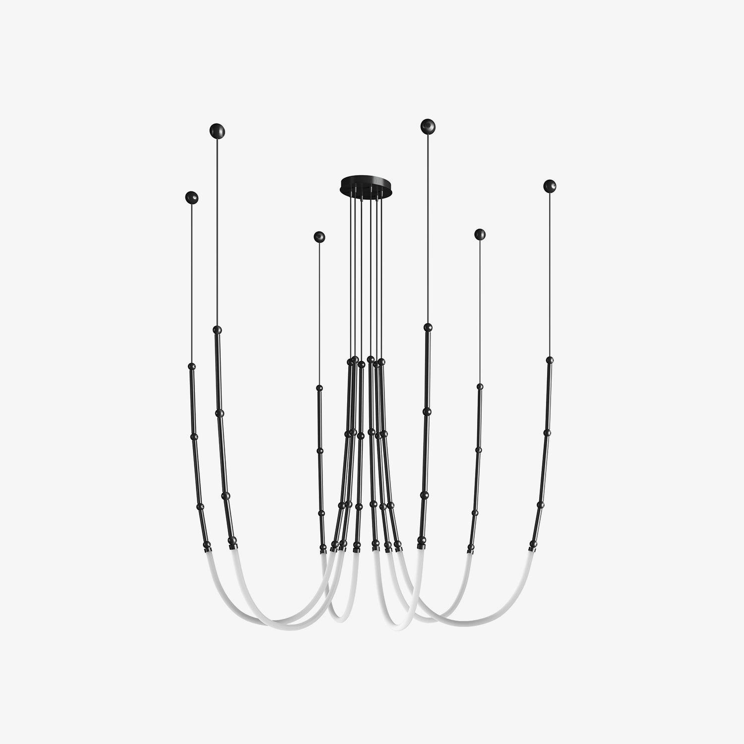 Modern Leda Geometric LED Chandelier with Flexible Necklace Design for Dining Room