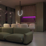 Modern Leda Geometric LED Chandelier with Flexible Necklace Design for Dining Room