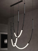 Modern Leda Geometric LED Chandelier with Flexible Necklace Design for Dining Room