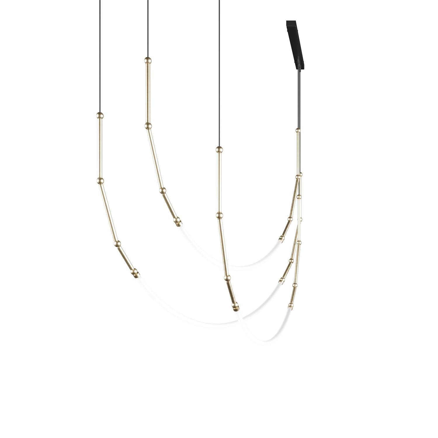 Modern Leda Geometric LED Chandelier with Flexible Necklace Design for Dining Room