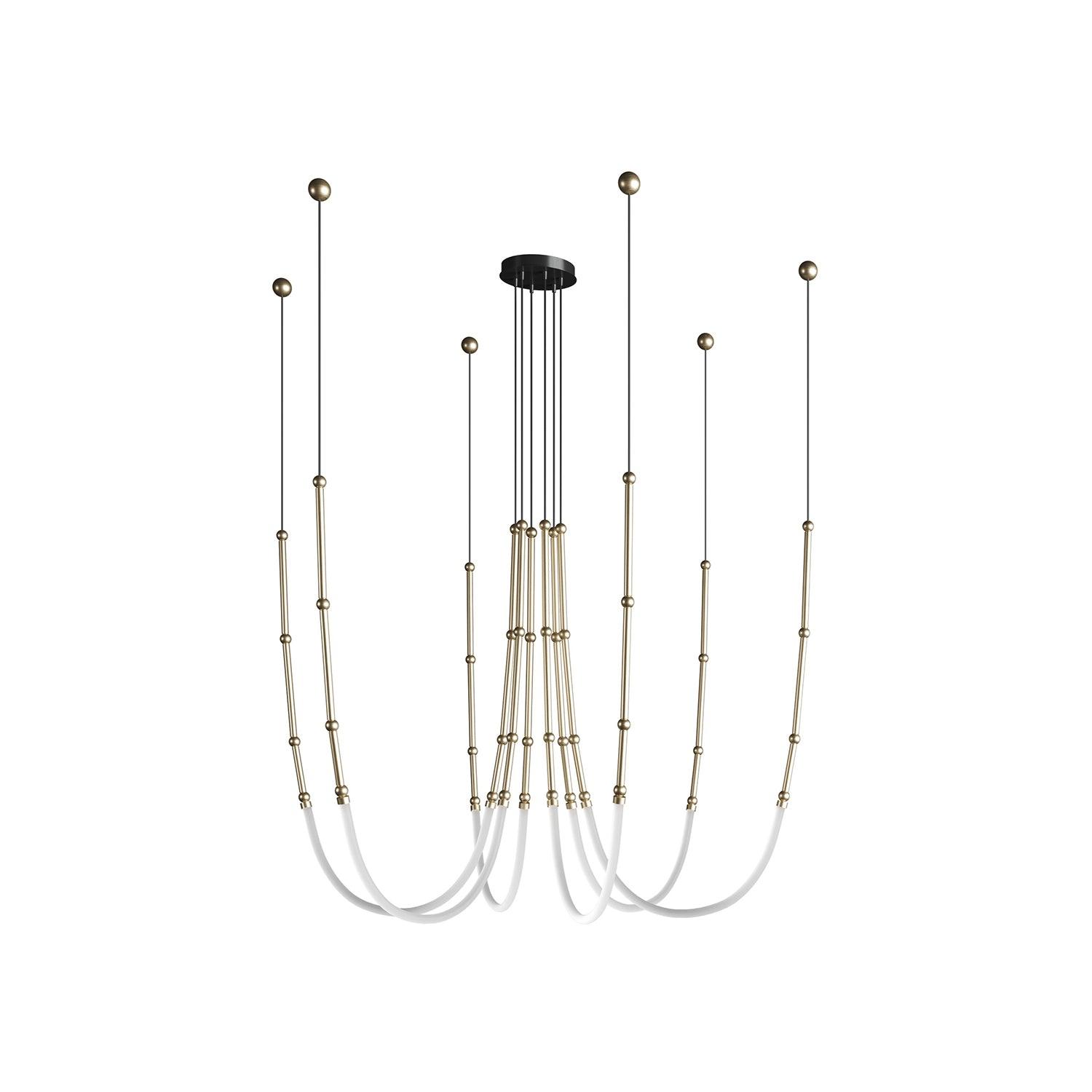 Modern Leda Geometric LED Chandelier with Flexible Necklace Design for Dining Room
