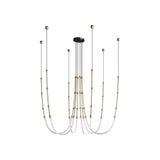 Modern Leda Geometric LED Chandelier with Flexible Necklace Design for Dining Room