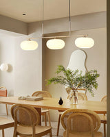 Modern Linear 3 Light Pendant with Globe Glass Shades and Adjustable Height