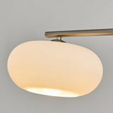 Modern Linear 3 Light Pendant with Globe Glass Shades and Adjustable Height