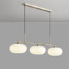 Modern Linear 3 Light Pendant with Globe Glass Shades and Adjustable Height