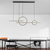 Modern Linear Circles LED Chandelier Stepless Dimmable Pendant Light for Dining Room