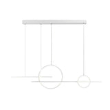 Modern Linear Circles LED Chandelier Stepless Dimmable Pendant Light for Dining Room