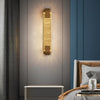 Modern Linear Crystal Bubble LED Wall Sconce with 3 Color Dimming for Bedroom Gold and Black