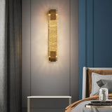 Modern Linear Crystal Bubble LED Wall Sconce with 3 Color Dimming for Bedroom Gold and Black