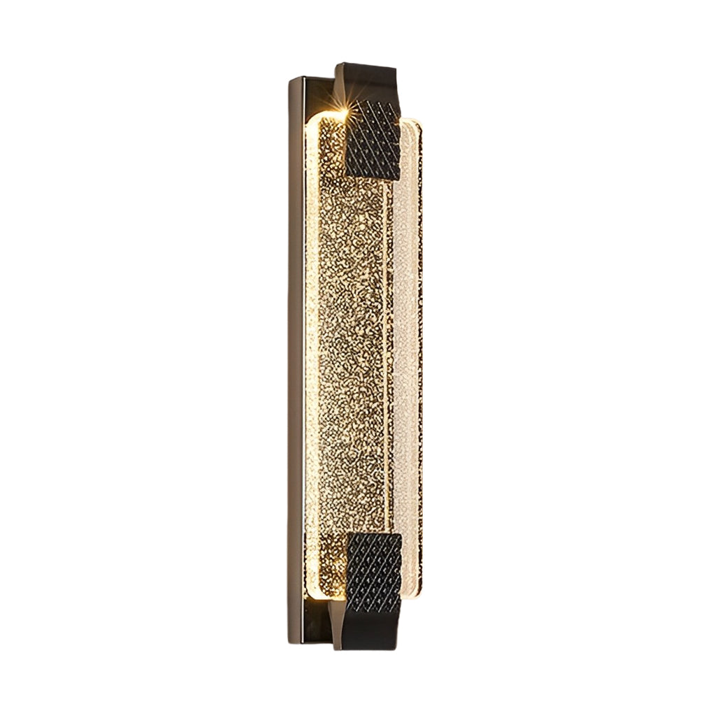 Modern Linear Crystal Bubble LED Wall Sconce with 3 Color Dimming for Bedroom Gold and Black