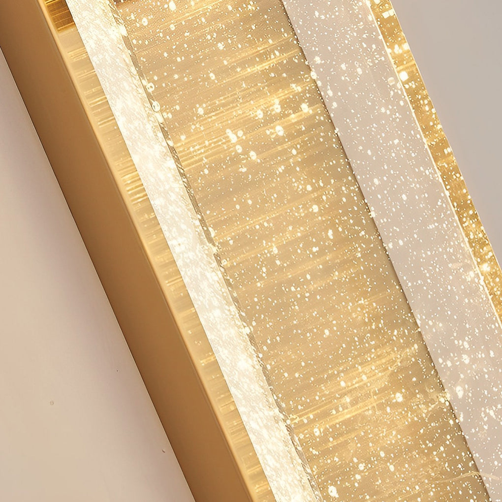 Modern Linear Crystal Bubble LED Wall Sconce with 3 Color Dimming for Bedroom Gold and Black