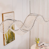 Modern Linear Crystal Chandelier Luxury LED Island Light for Dining Room