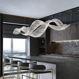 Modern Linear Crystal Chandelier Luxury LED Island Light for Dining Room