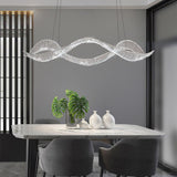 Modern Linear Crystal Chandelier Luxury LED Island Light for Dining Room