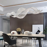 Modern Linear Crystal Chandelier Luxury LED Island Light for Dining Room