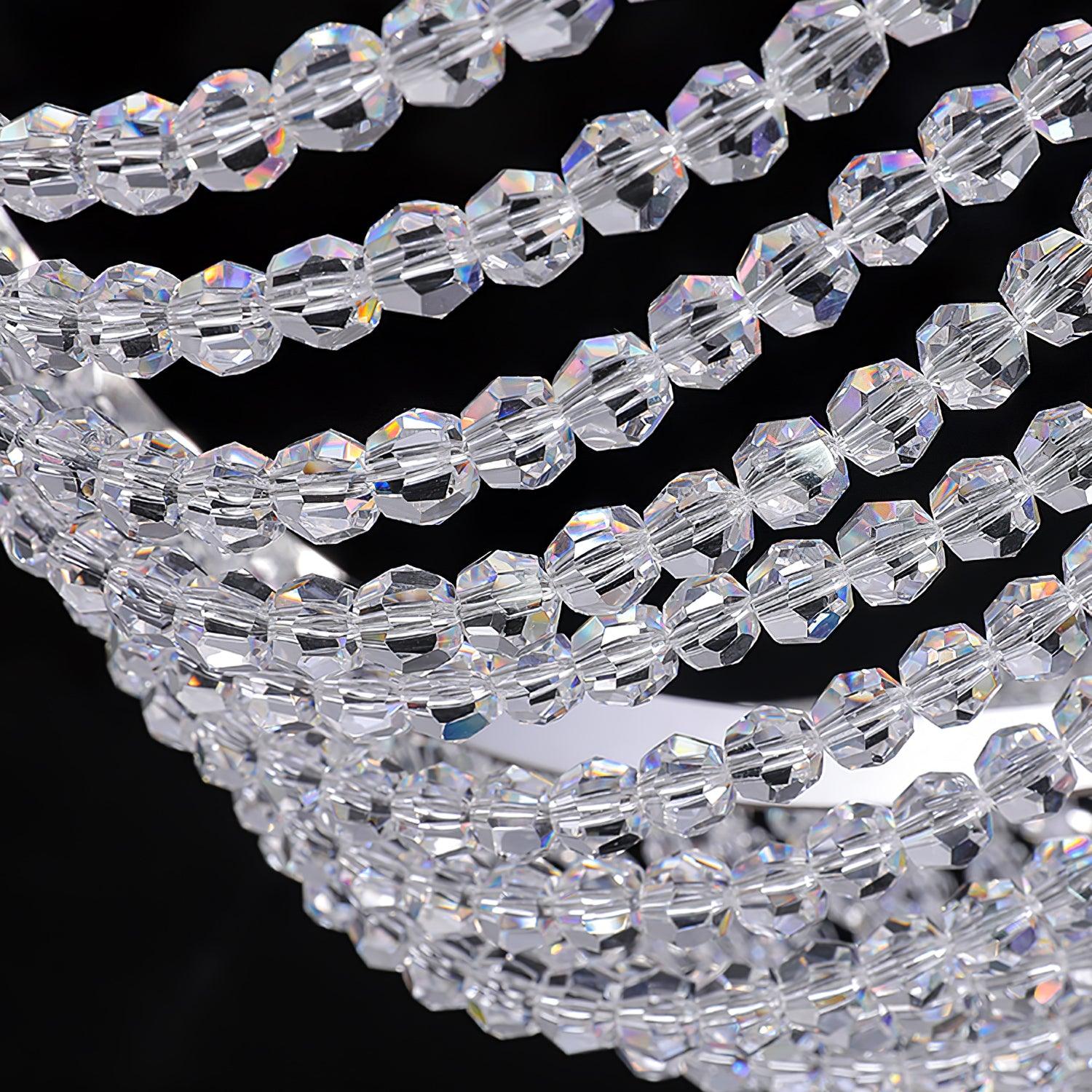 Modern Linear Crystal Chandelier Luxury LED Island Light for Dining Room