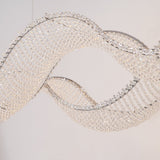 Modern Linear Crystal Chandelier Luxury LED Island Light for Dining Room