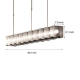 Modern Linear Frosted Glass LED Chandelier for Contemporary Dining Rooms and Kitchen Islands