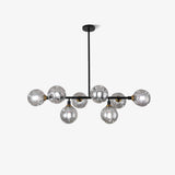 Modern Linear Glass Crown Chandelier for Dining Room and Kitchen Island Lighting