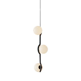 Modern Linear Glass Globe Chandelier Lighting for Kitchen Island in Black or Gold Finish