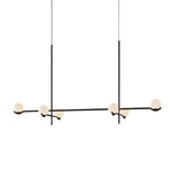Modern Linear Glass Globe Chandelier Lighting for Kitchen Island in Black or Gold Finish