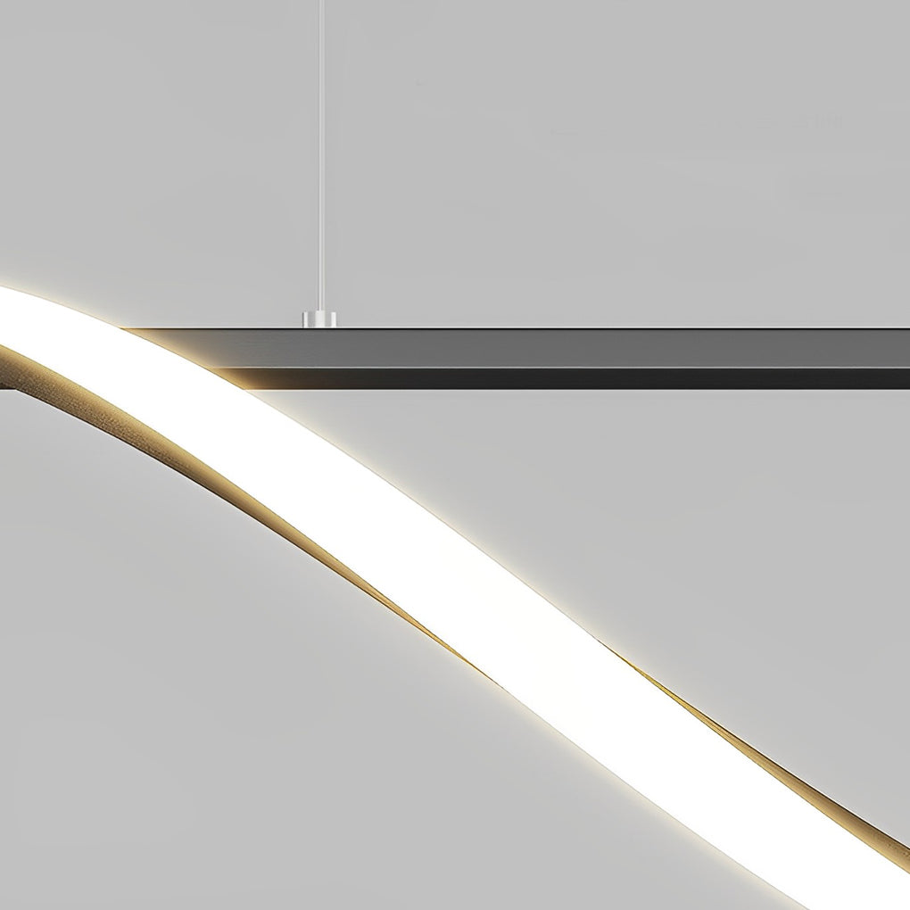 Modern Linear Glass Globe Wave Chandelier for Dining Room Nordic LED Pendant Lighting