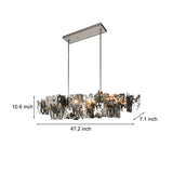 Modern Linear Hollow LED Hardware Chandelier for Dining Room and Kitchen Island