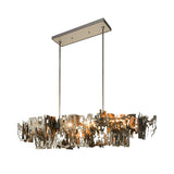 Modern Linear Hollow LED Hardware Chandelier for Dining Room and Kitchen Island