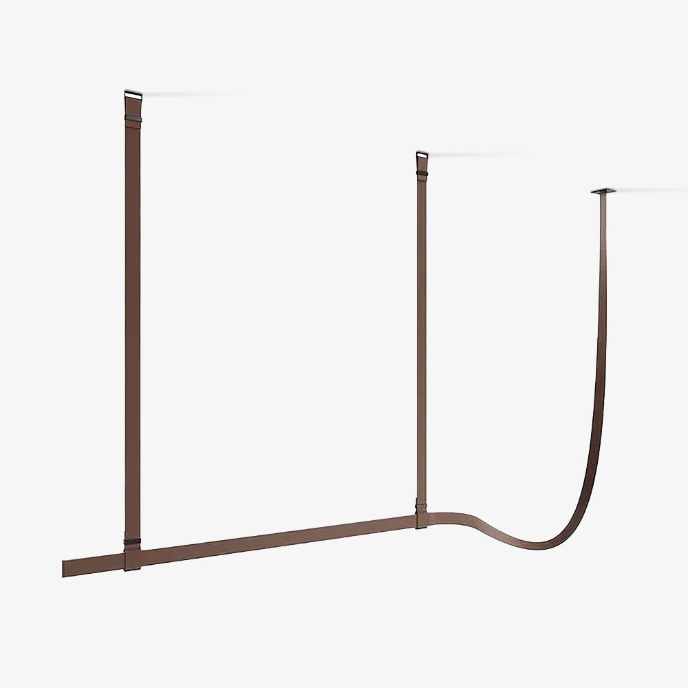 Modern Linear Leather Belt LED Pendant Light Horizontal Suspended Ceiling Chandelier