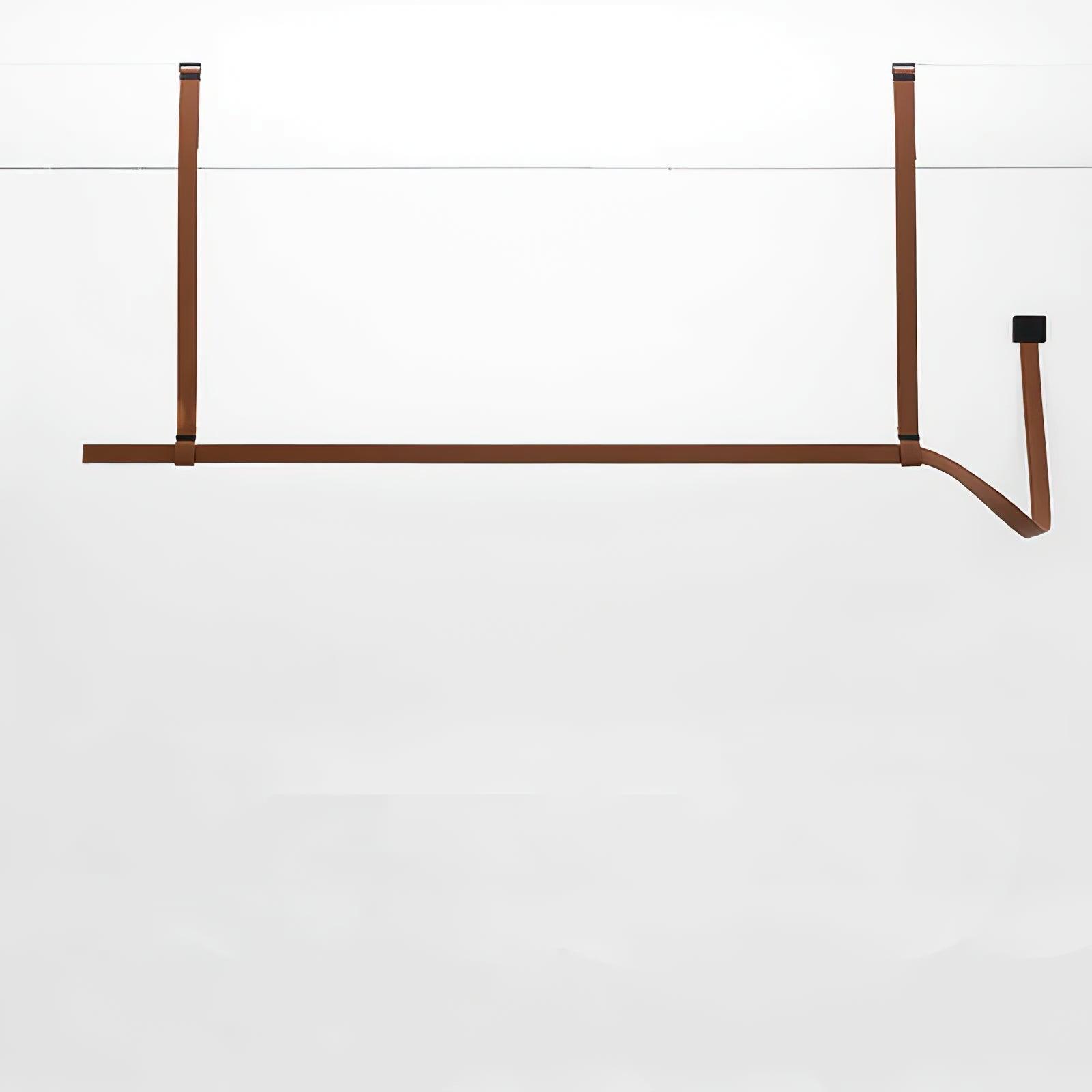 Modern Linear Leather Belt LED Pendant Light Horizontal Suspended Ceiling Chandelier