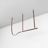 Modern Linear Leather Belt LED Pendant Light Horizontal Suspended Ceiling Chandelier