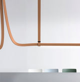 Modern Linear Leather Belt LED Pendant Light Horizontal Suspended Ceiling Chandelier