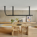 Modern Linear Leather Belt LED Pendant Light Horizontal Suspended Ceiling Chandelier