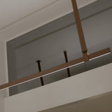 Modern Linear Leather Belt LED Pendant Light Horizontal Suspended Ceiling Chandelier