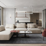 Modern Linear Leather Belt LED Pendant Light Horizontal Suspended Ceiling Chandelier